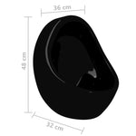 ZNTS Wall Hung Urinal with Flush Valve Ceramic Black 143992