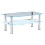ZNTS Coffee Table with Marble Look White 100x60x42 cm Tempered Glass 280101