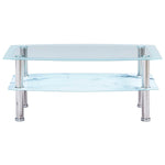 ZNTS Coffee Table with Marble Look White 100x60x42 cm Tempered Glass 280101