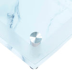 ZNTS Coffee Table with Marble Look White 100x60x42 cm Tempered Glass 280101