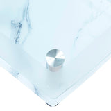 ZNTS Coffee Table with Marble Look White 100x60x42 cm Tempered Glass 280101