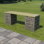 ZNTS Gabion Bench 120 cm Galvanised Steel and Pinewood 275896