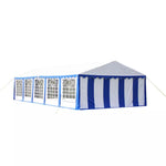 ZNTS Party Tent Top and Side Panels 10 x 5 m Blue & White 40158