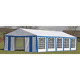 ZNTS Party Tent Top and Side Panels 10 x 5 m Blue & White 40158
