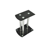 ZNTS Aluminum Speaker Stands Black Glass 2pcs 50139