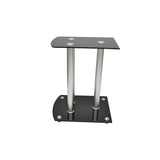 ZNTS Aluminum Speaker Stands Black Glass 2pcs 50139