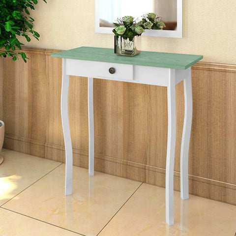 ZNTS Console Table MDF White and Greyish Green 240046