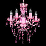 ZNTS Crystal Light 5 Bulbs Pink 240310