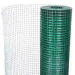 ZNTS Chicken Wire Fence Galvanised with PVC Coating 25x1 m Green 140438