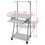 ZNTS Computer Desk With Pull-out Keyboard Tray and Top Shelf White 20065