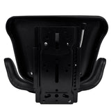 ZNTS Tractor Seat with Backrest Black 210202