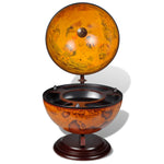 ZNTS Tabletop Globe Bar Wine Stand Wood 240698