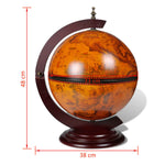 ZNTS Tabletop Globe Bar Wine Stand Wood 240698