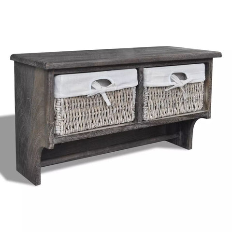 ZNTS Wall Shelf Brown 60x23.5x33 cm Paulownia Wood 240793