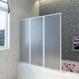 ZNTS Shower Bath Screen Wall 141 x 132 cm 3 Panels Foldable 140785