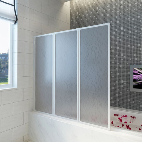 ZNTS Shower Bath Screen Wall 141 x 132 cm 3 Panels Foldable 140785