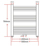 ZNTS Bathroom Radiator Central Heating Towel Rail Curve 500 x 764 mm 140849