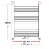 ZNTS Bathroom Radiator Central Heating Towel Rail Curve 500 x 764 mm 140849