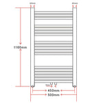 ZNTS Bathroom Radiator Central Heating Towel Rail Curve 500 x 1160 mm 140851