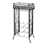 ZNTS Wine Rack with Glass Holder for 9 Bottles Metal 240940