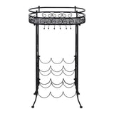 ZNTS Wine Rack with Glass Holder for 9 Bottles Metal 240940
