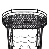 ZNTS Wine Rack with Glass Holder for 9 Bottles Metal 240940