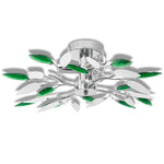 ZNTS Ceiling Lamp Acrylic Crystal Leaf Arms 3 E14 Bulbs 240982
