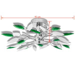 ZNTS Ceiling Lamp Acrylic Crystal Leaf Arms 3 E14 Bulbs 240982
