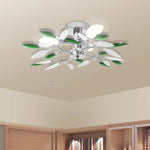 ZNTS Ceiling Lamp Acrylic Crystal Leaf Arms 3 E14 Bulbs 240982