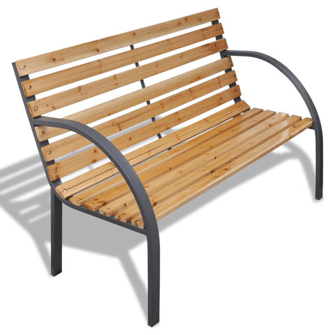 ZNTS Garden Bench 120 cm Wood and Iron 41014