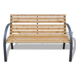 ZNTS Garden Bench 120 cm Wood and Iron 41014