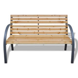 ZNTS Garden Bench 120 cm Wood and Iron 41014