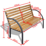 ZNTS Garden Bench 120 cm Wood and Iron 41014