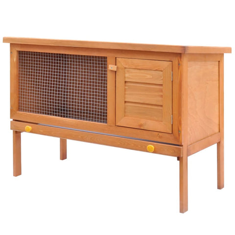 ZNTS Outdoor Rabbit Hutch Small Animal House Pet Cage 1 Layer Wood 170157