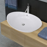 ZNTS Luxury Ceramic Basin Oval with Overflow 59 x 38,5 cm 140679
