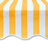 ZNTS Awning Top Sunshade Canvas Sunflower Yellow & White 6 x 3 m 141018