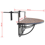ZNTS Hanging Balcony Table Terracotta Mosaic 41123