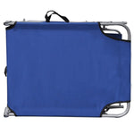 ZNTS Folding Sun Lounger with Canopy Steel and Fabric Blue 41196