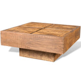 ZNTS Coffee Table Brown Square Solid Mango Wood 241132