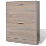 ZNTS Oak Look Wooden Shoe Cabinet with 2 Compartments 241243