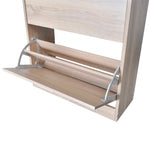 ZNTS Oak Look Wooden Shoe Cabinet with 2 Compartments 241243
