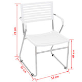 ZNTS Stacking Dining Chairs 2 pcs White Plastic 241021
