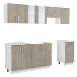 ZNTS Kitchen Cabinet Unit 7 Pieces Oak Look 241394