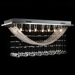 ZNTS White Ceiling Lamp with Glittering Glass Crystal Beads 8 x G9 29 cm 241391