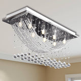 ZNTS White Ceiling Lamp with Glittering Glass Crystal Beads 8 x G9 29 cm 241391