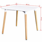 ZNTS Dining Table MDF Square White 241302