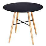 ZNTS Dining Table MDF Round Black 241304