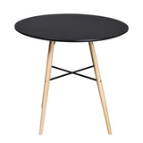 ZNTS Dining Table MDF Round Black 241304