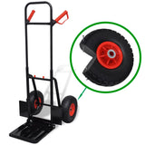 ZNTS Telescoping Metal Trolley Black and Red 141331