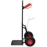 ZNTS Telescoping Metal Trolley Black and Red 141331